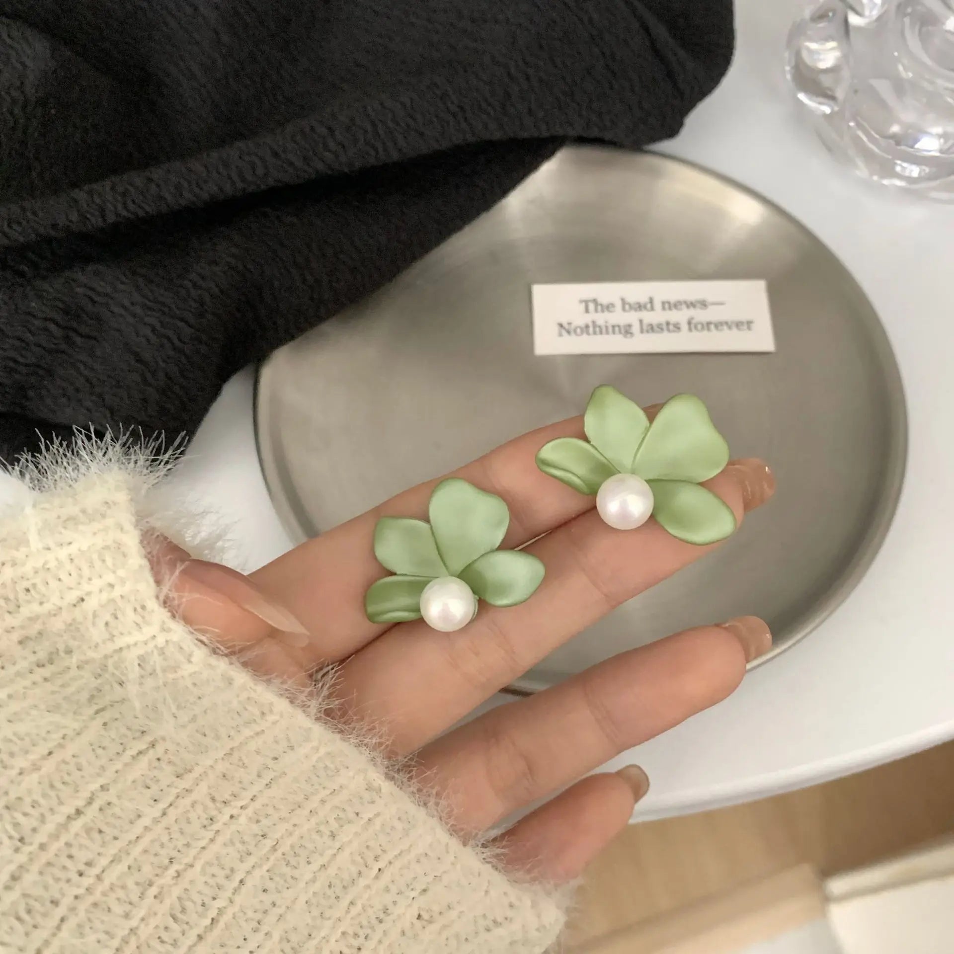 Asymmetry Flower Earrings