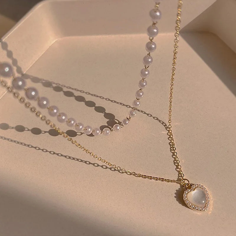 Heart Pearl Necklace