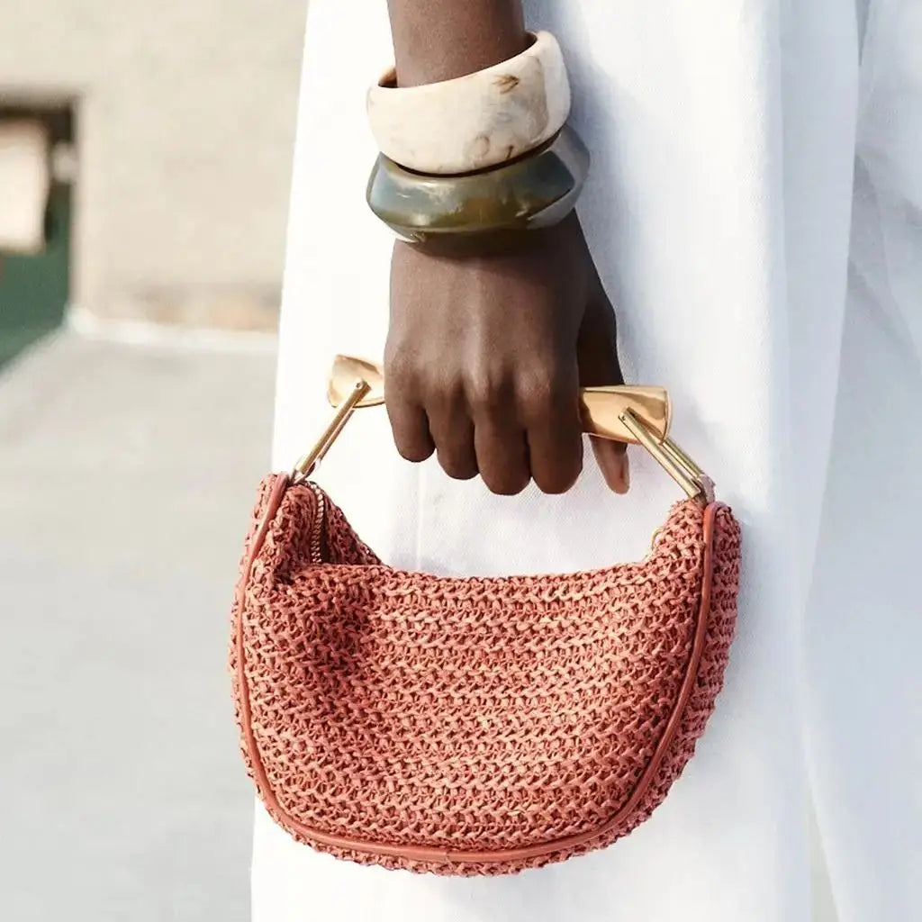Half-Moon Straw Bag