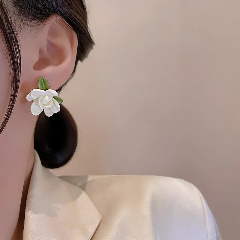 Asymmetry Flower Earrings