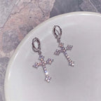 Crystal Cross Earrings