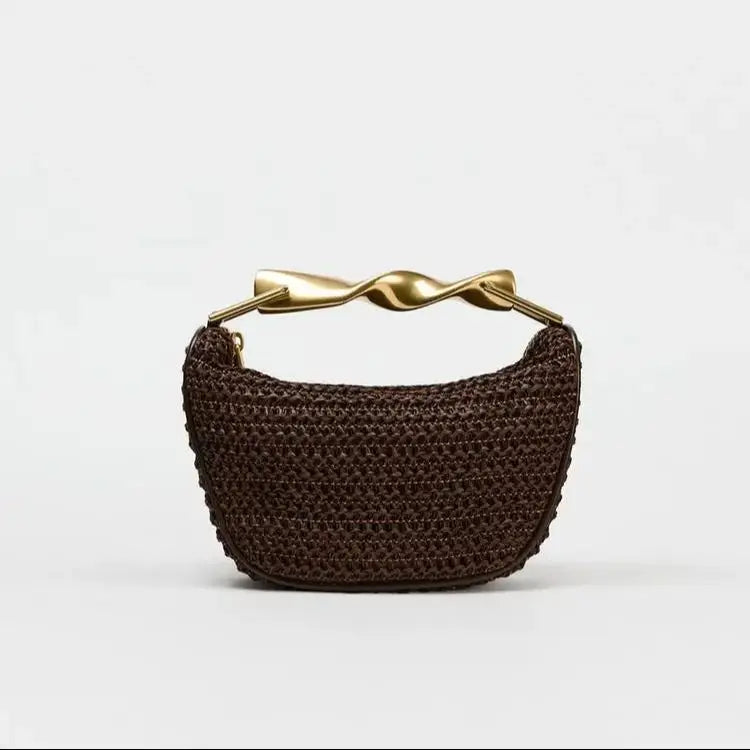 Half-Moon Straw Bag