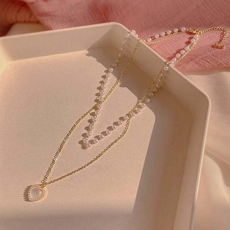 Heart Pearl Necklace