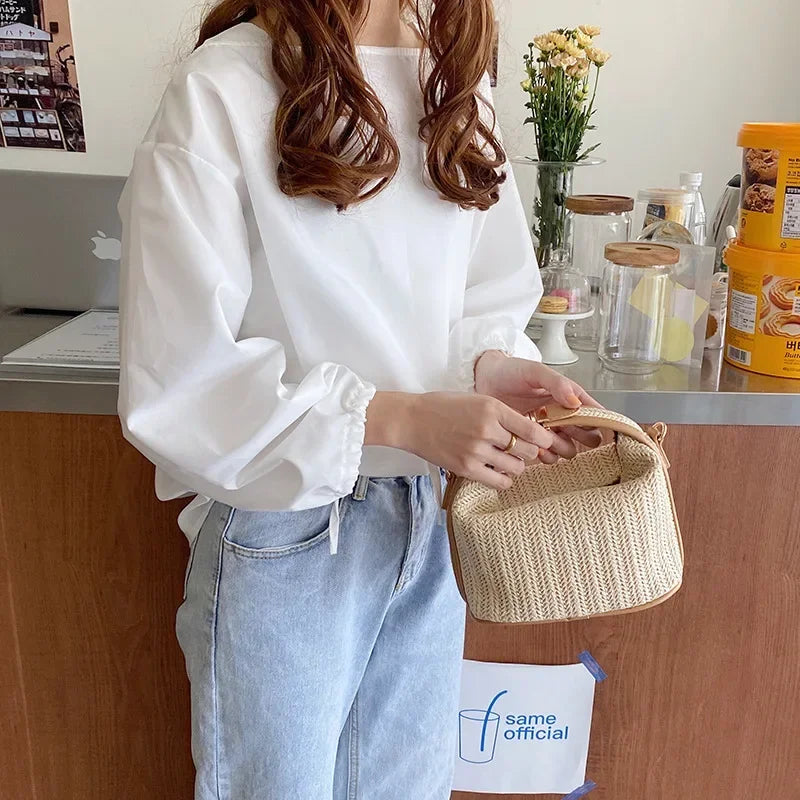 Straw Shoulder Purse