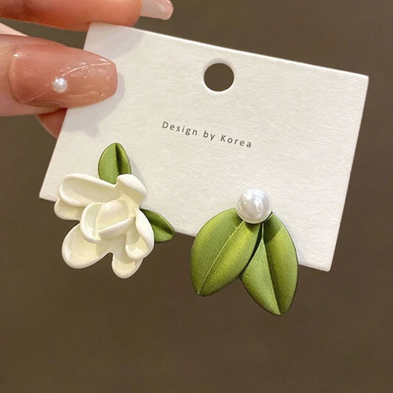 Asymmetry Flower Earrings