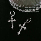 Crystal Cross Earrings