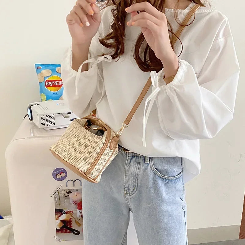 Straw Shoulder Purse