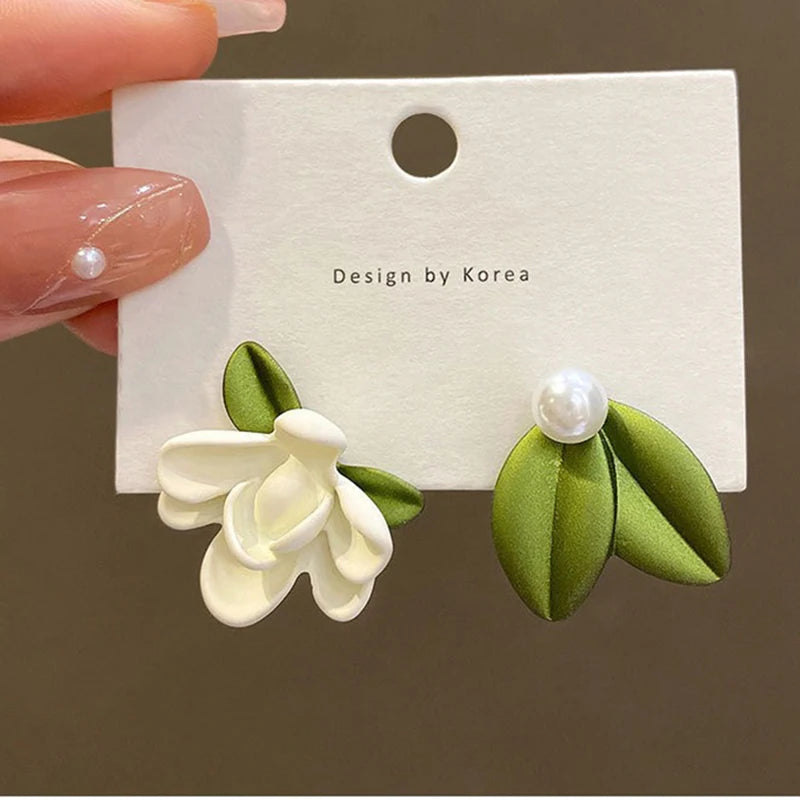 Asymmetry Flower Earrings