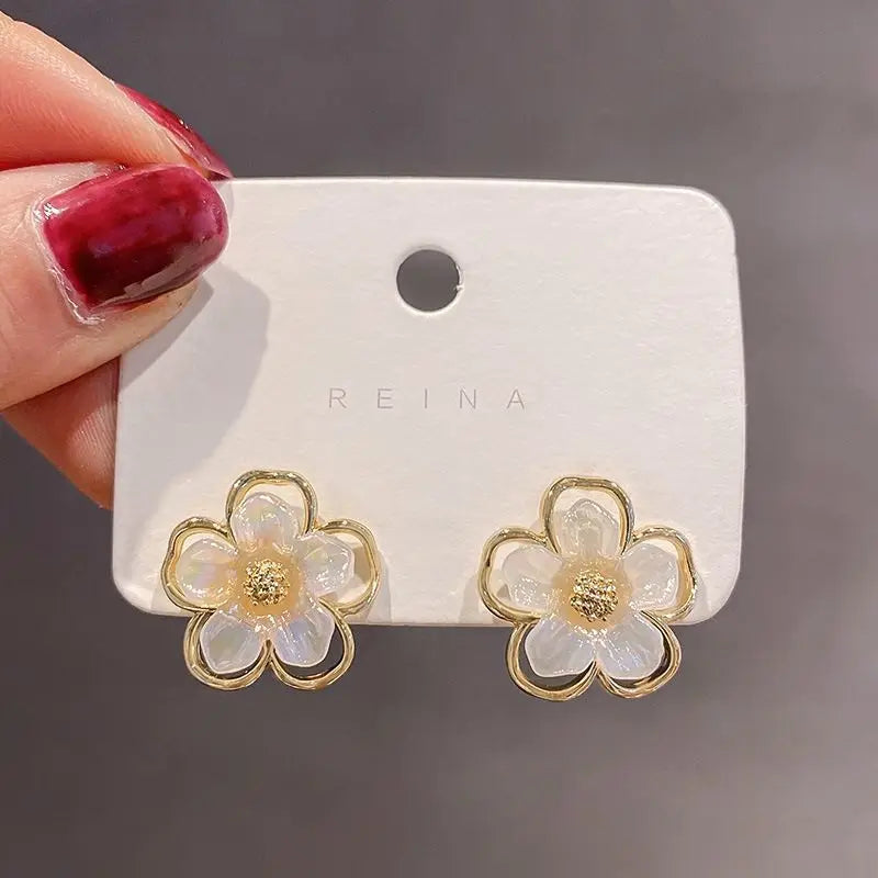 Asymmetry Flower Earrings