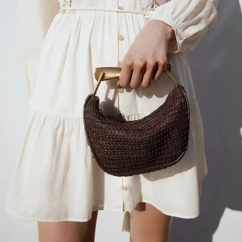 Half-Moon Straw Bag