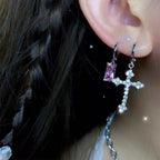 Crystal Cross Earrings