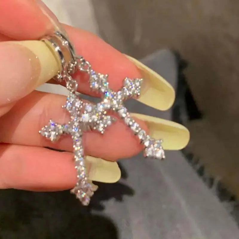 Crystal Cross Earrings