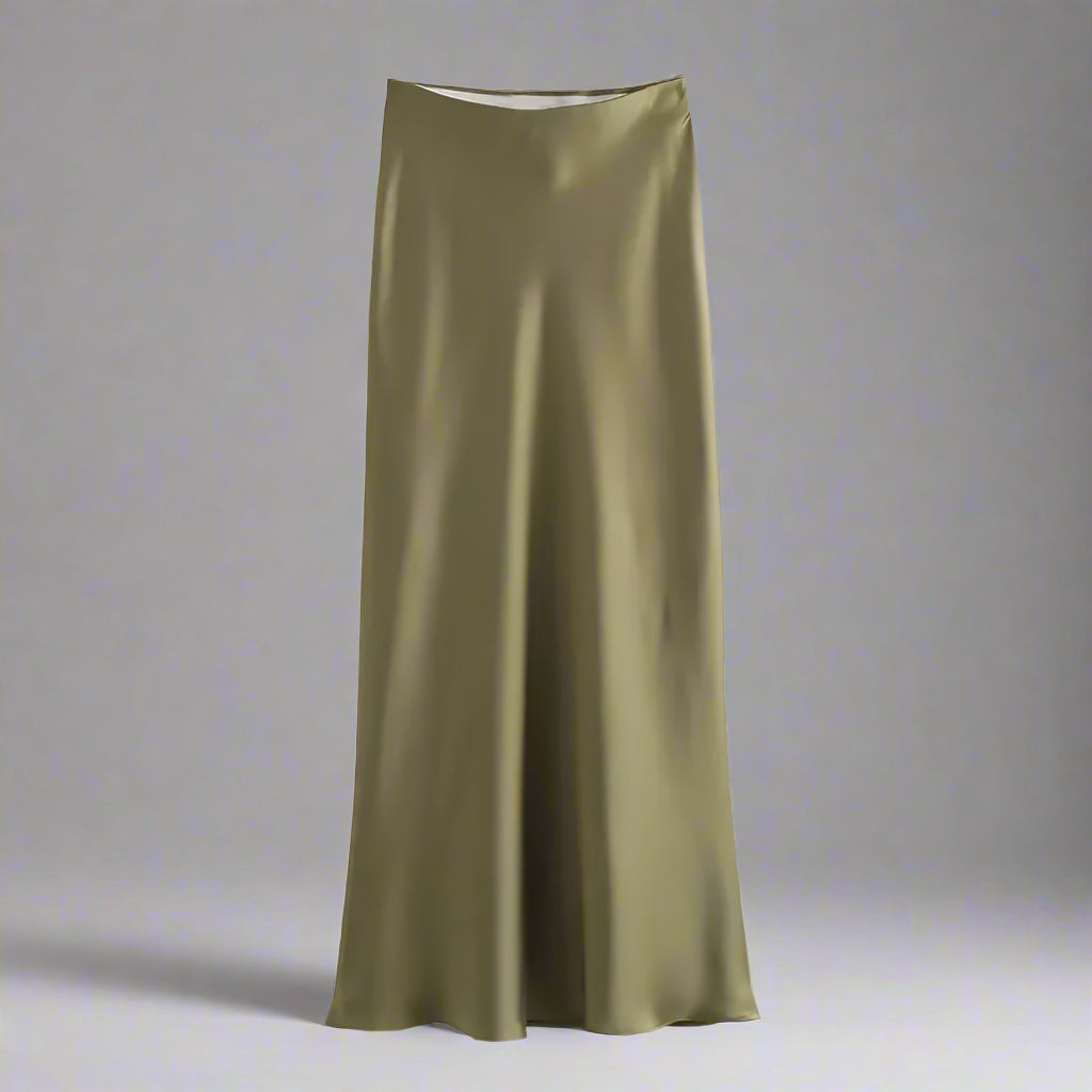 High Waist Satin Skirt