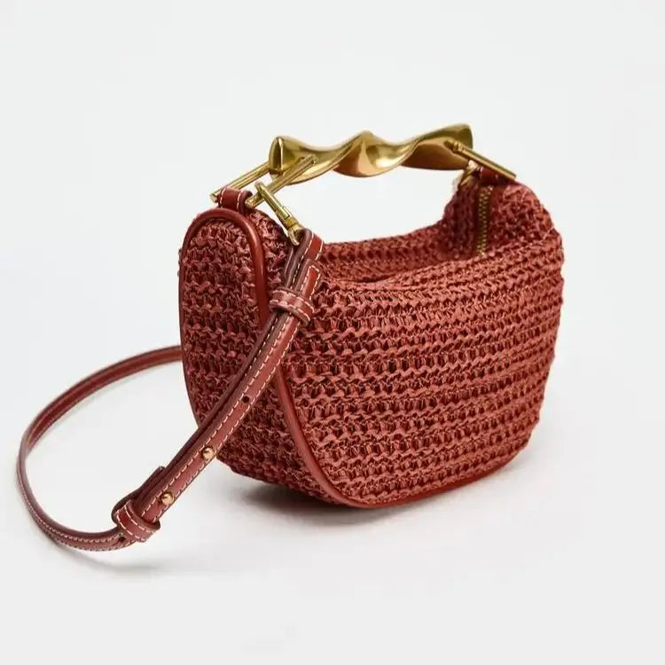 Half-Moon Straw Bag