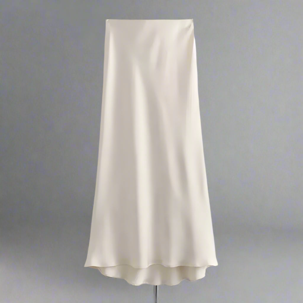 High Waist Satin Skirt