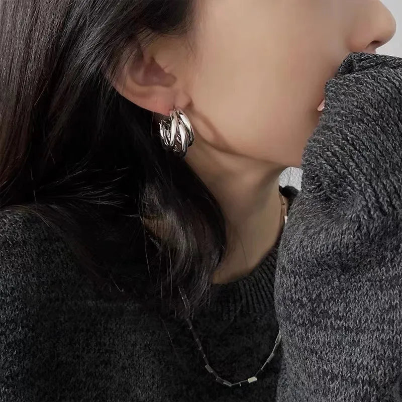 Circled Hoop Earrings