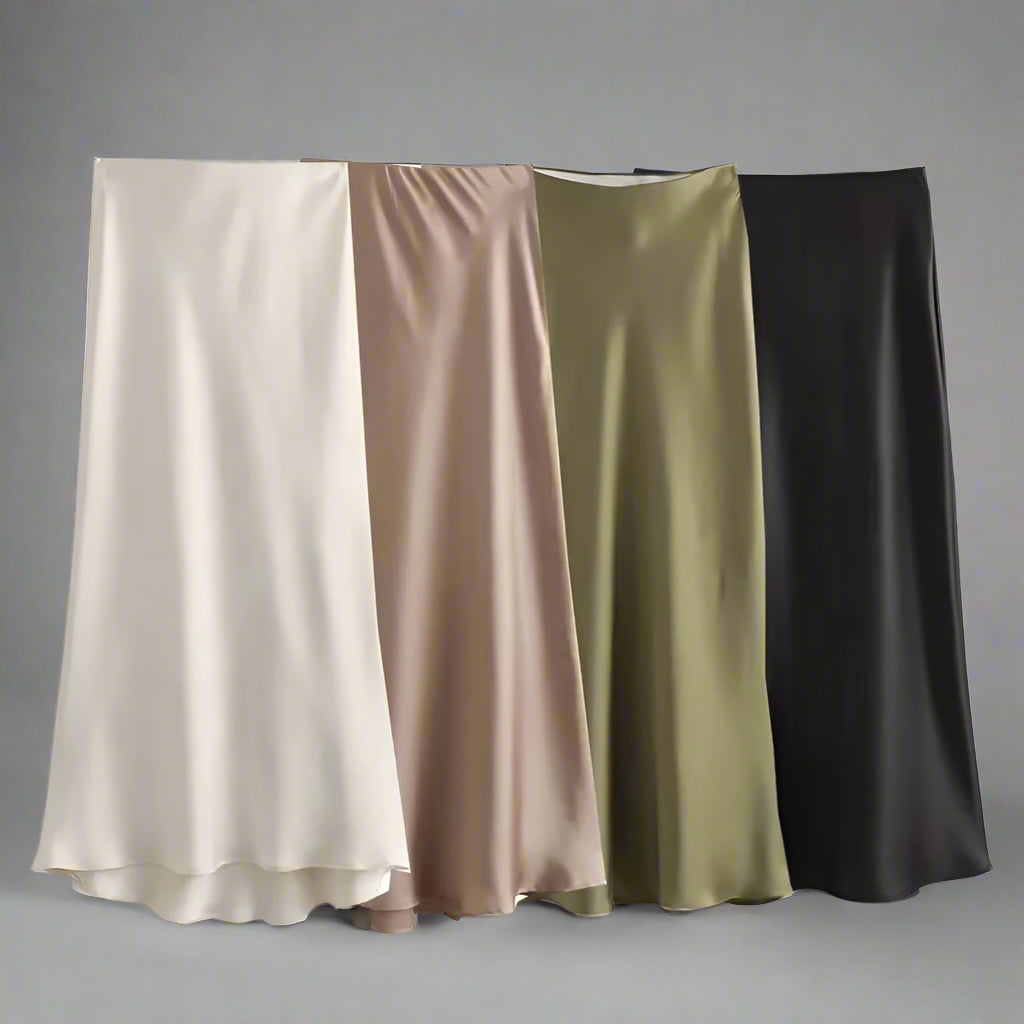 High Waist Satin Skirt