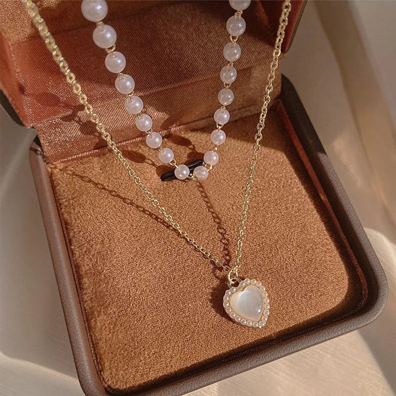 Heart Pearl Necklace