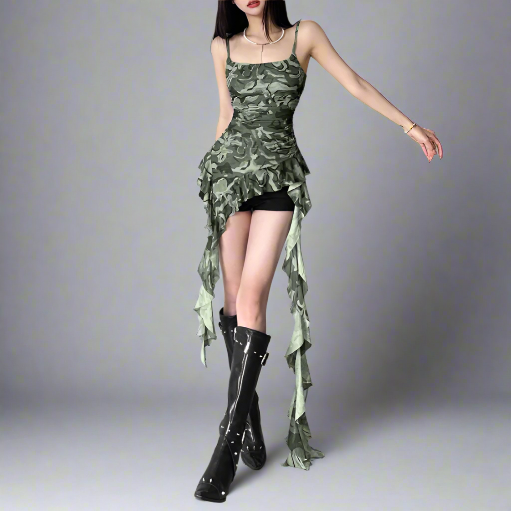 Gradiant Ruffle Dress
