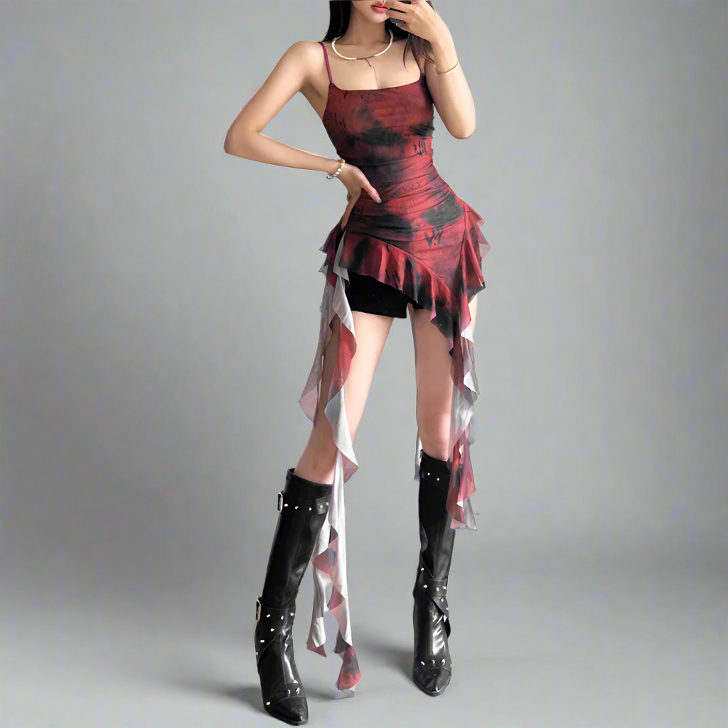 Gradiant Ruffle Dress